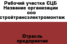 Рабочий участка СЦБ › Название организации ­ ооо “стройтрансэлектромонтаж“ › Отрасль предприятия ­ строительство › Название вакансии ­ рабочий,  электромонтажник › Место работы ­ Промышленная, 23 › Подчинение ­ прорабу › Возраст от ­ 18 › Возраст до ­ 50 - Саратовская обл., Энгельсский р-н, Энгельс г. Работа » Вакансии   
